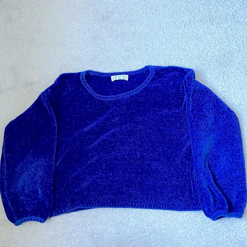 Blue knit sweater
